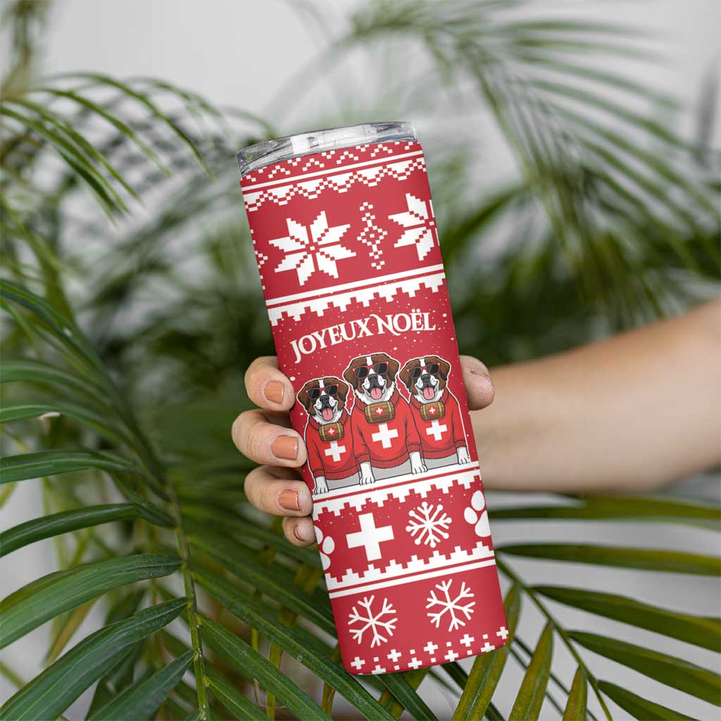 Saint Bernard Dog Switzerland Christmas Skinny Tumbler - Wonder Print Shop