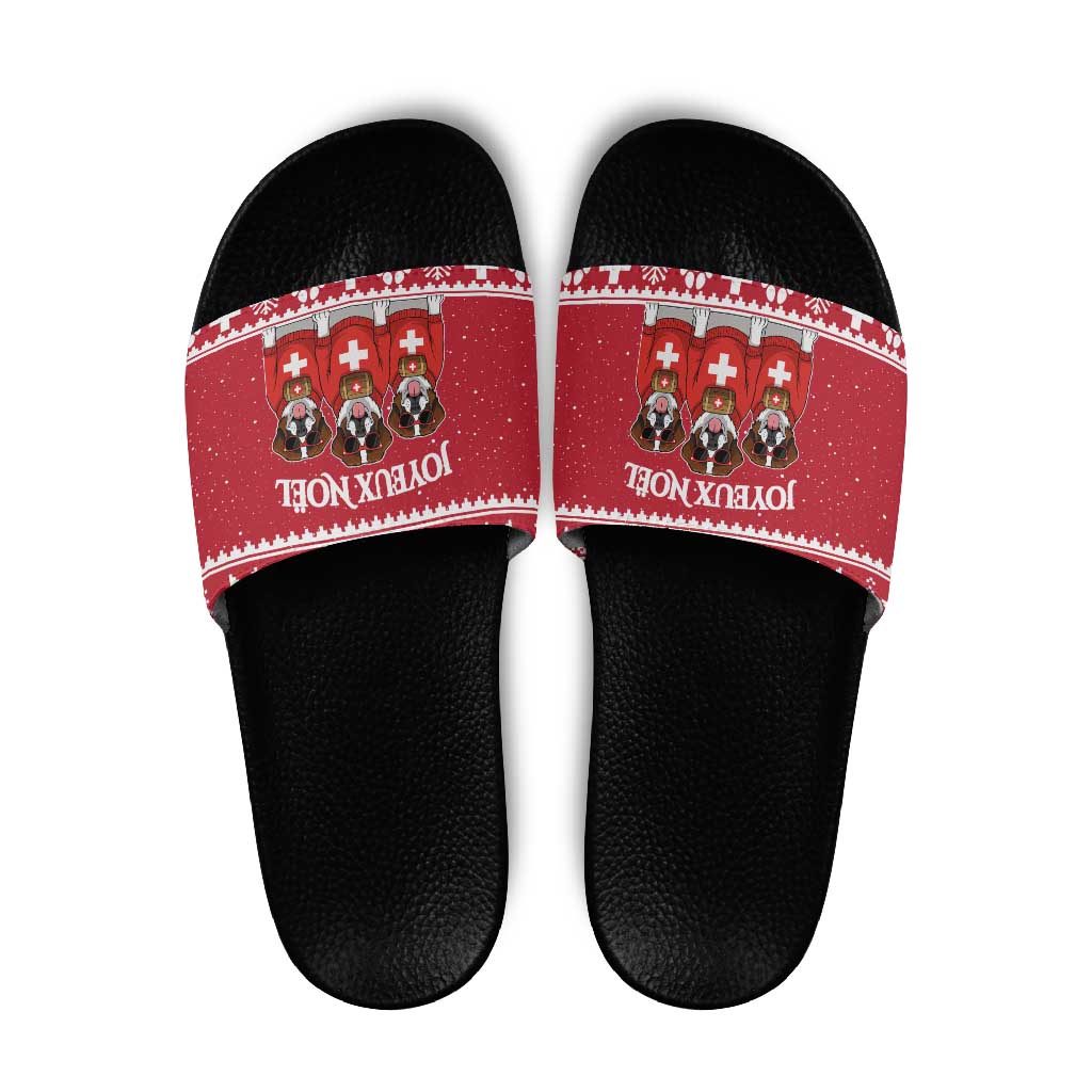 Saint Bernard Dog Switzerland Christmas Slide Sandals - Wonder Print Shop