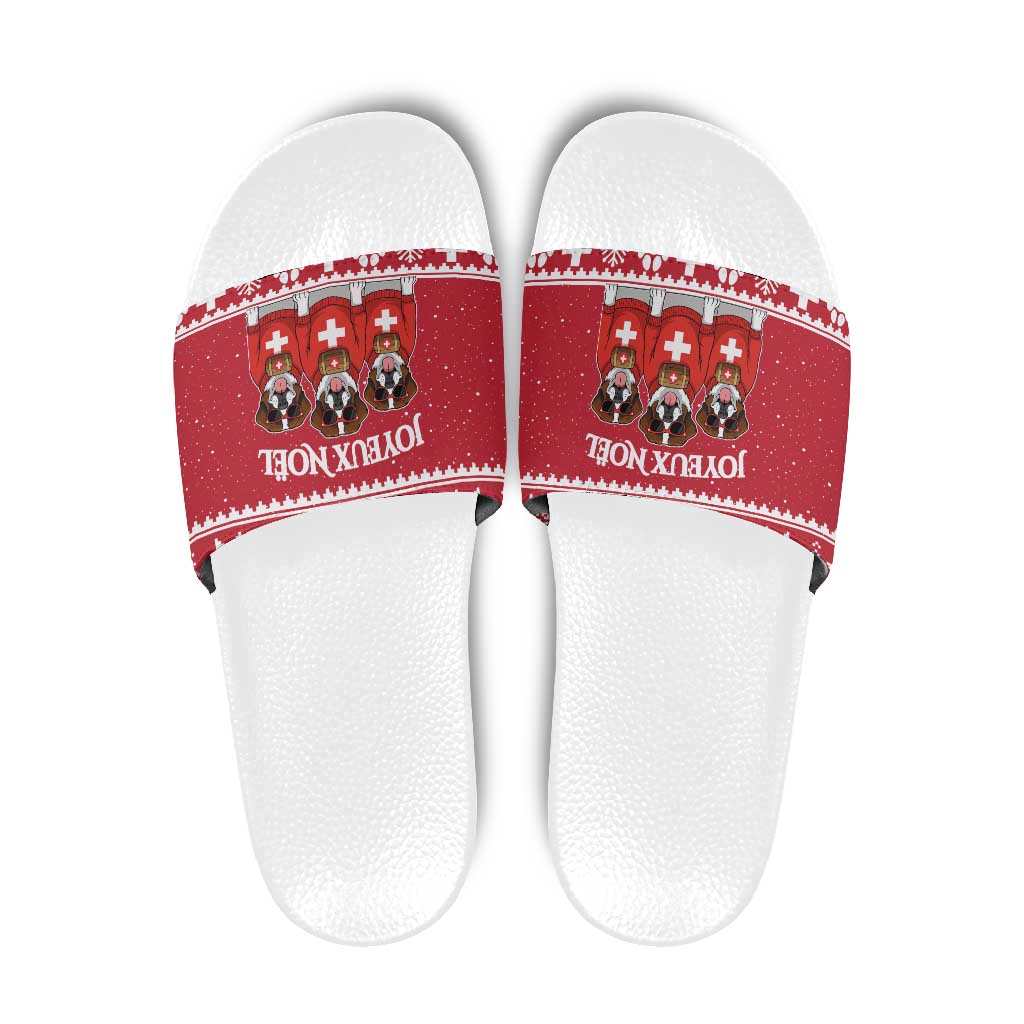 Saint Bernard Dog Switzerland Christmas Slide Sandals - Wonder Print Shop