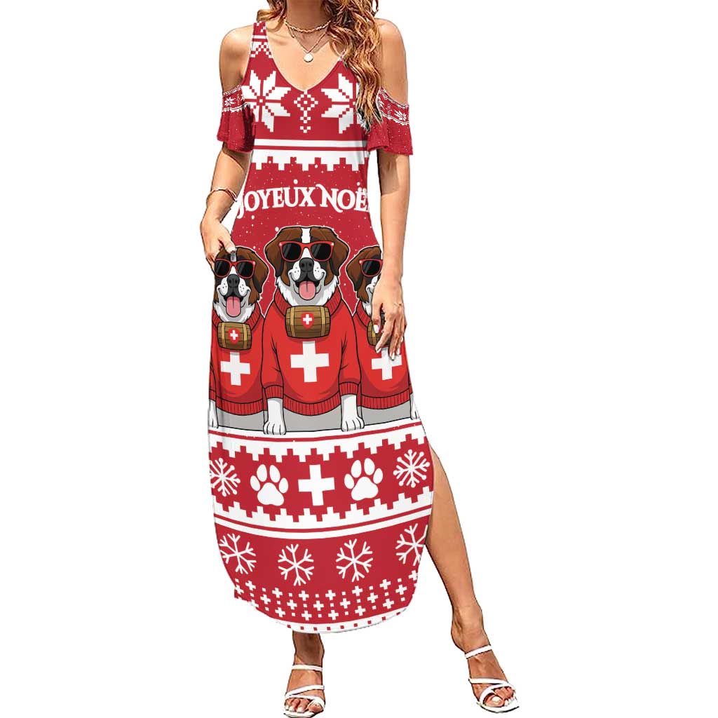 Saint Bernard Dog Switzerland Christmas Summer Maxi Dress - Wonder Print Shop