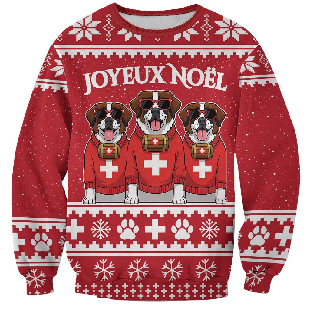 Saint Bernard Dog Switzerland Christmas Sweatshirt - Wonder Print Shop