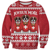 Saint Bernard Dog Switzerland Christmas Sweatshirt - Wonder Print Shop