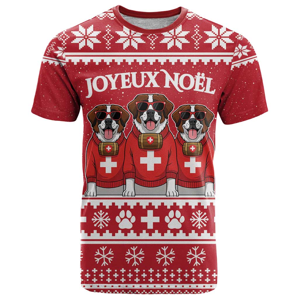 Saint Bernard Dog Switzerland Christmas T Shirt - Wonder Print Shop