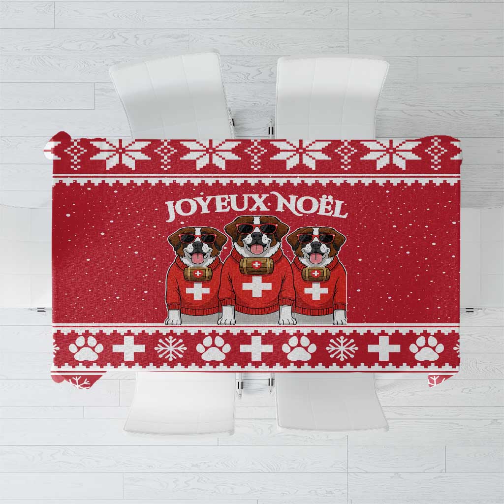 Saint Bernard Dog Switzerland Christmas Tablecloth - Wonder Print Shop