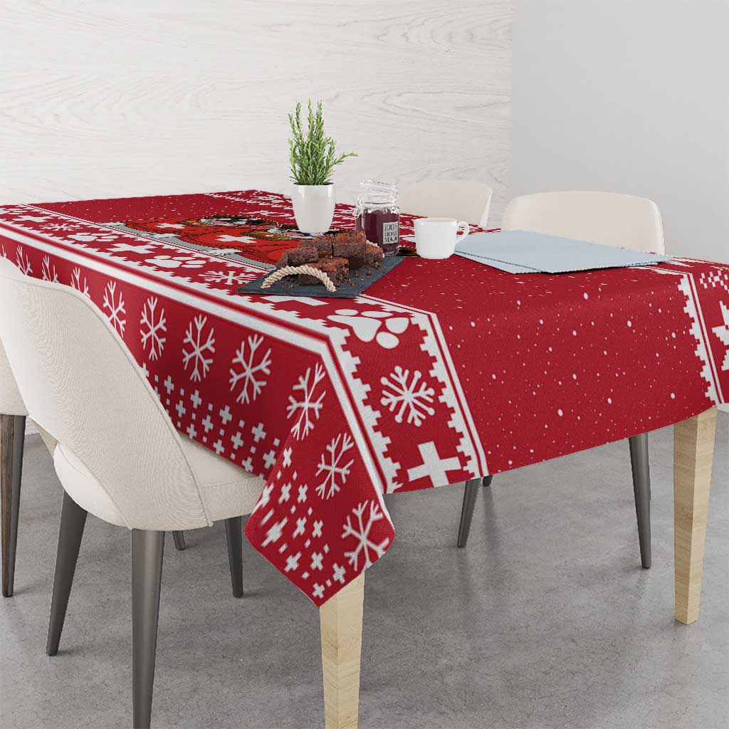 Saint Bernard Dog Switzerland Christmas Tablecloth - Wonder Print Shop