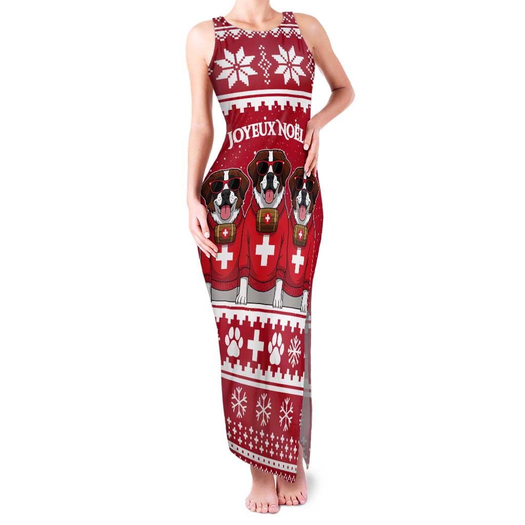 Saint Bernard Dog Switzerland Christmas Tank Maxi Dress - Wonder Print Shop