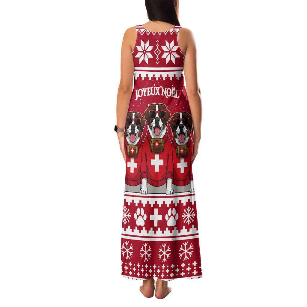 Saint Bernard Dog Switzerland Christmas Tank Maxi Dress - Wonder Print Shop