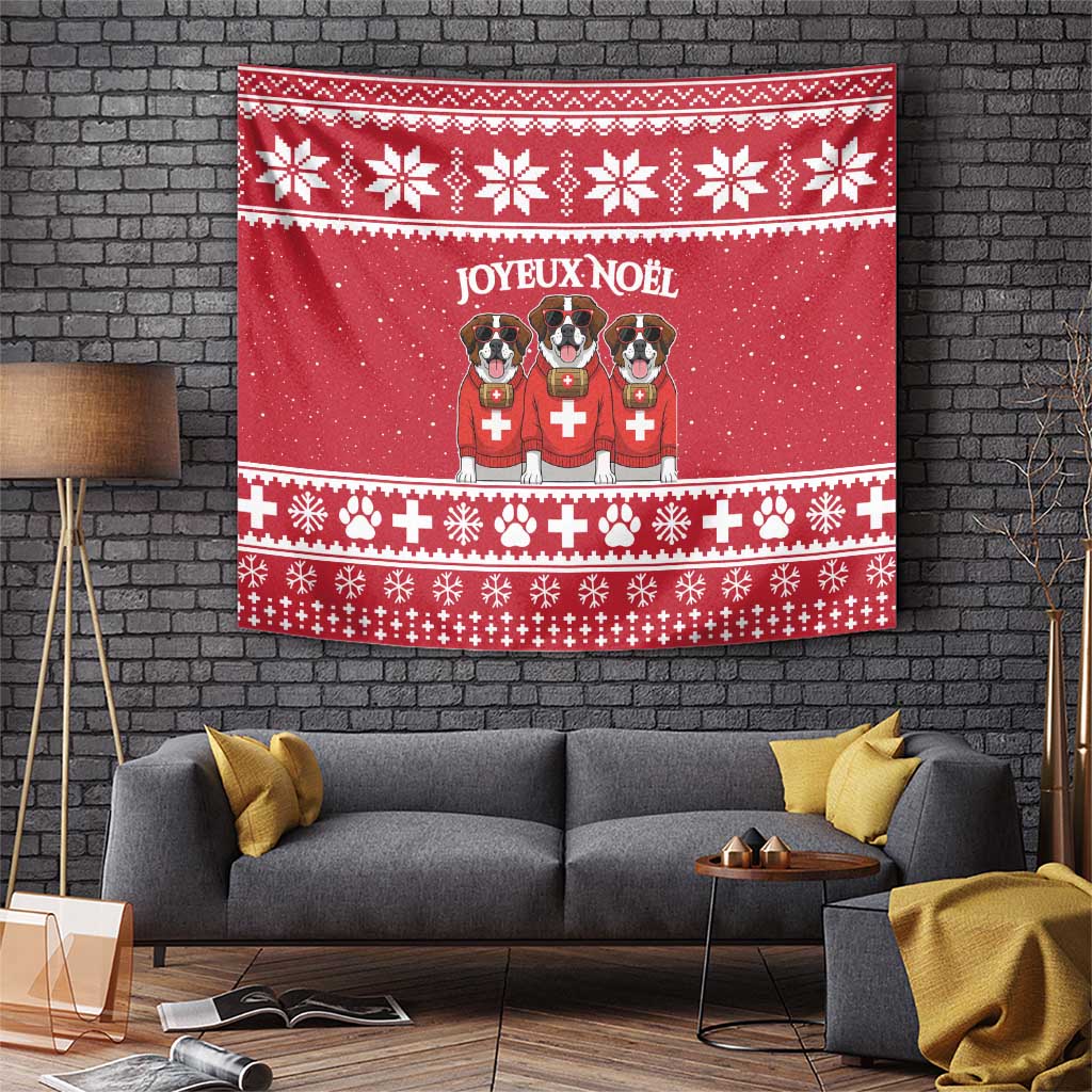 Saint Bernard Dog Switzerland Christmas Tapestry - Wonder Print Shop