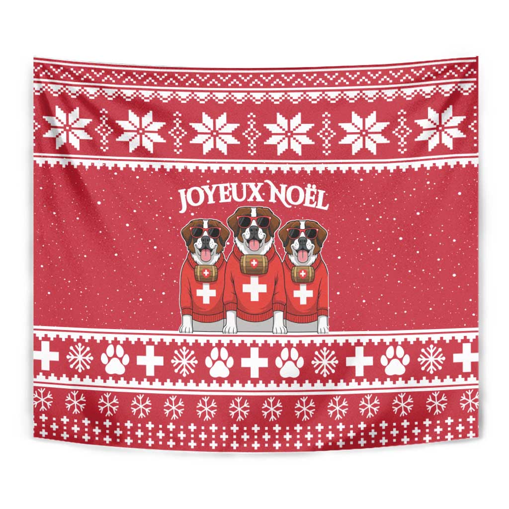 Saint Bernard Dog Switzerland Christmas Tapestry - Wonder Print Shop