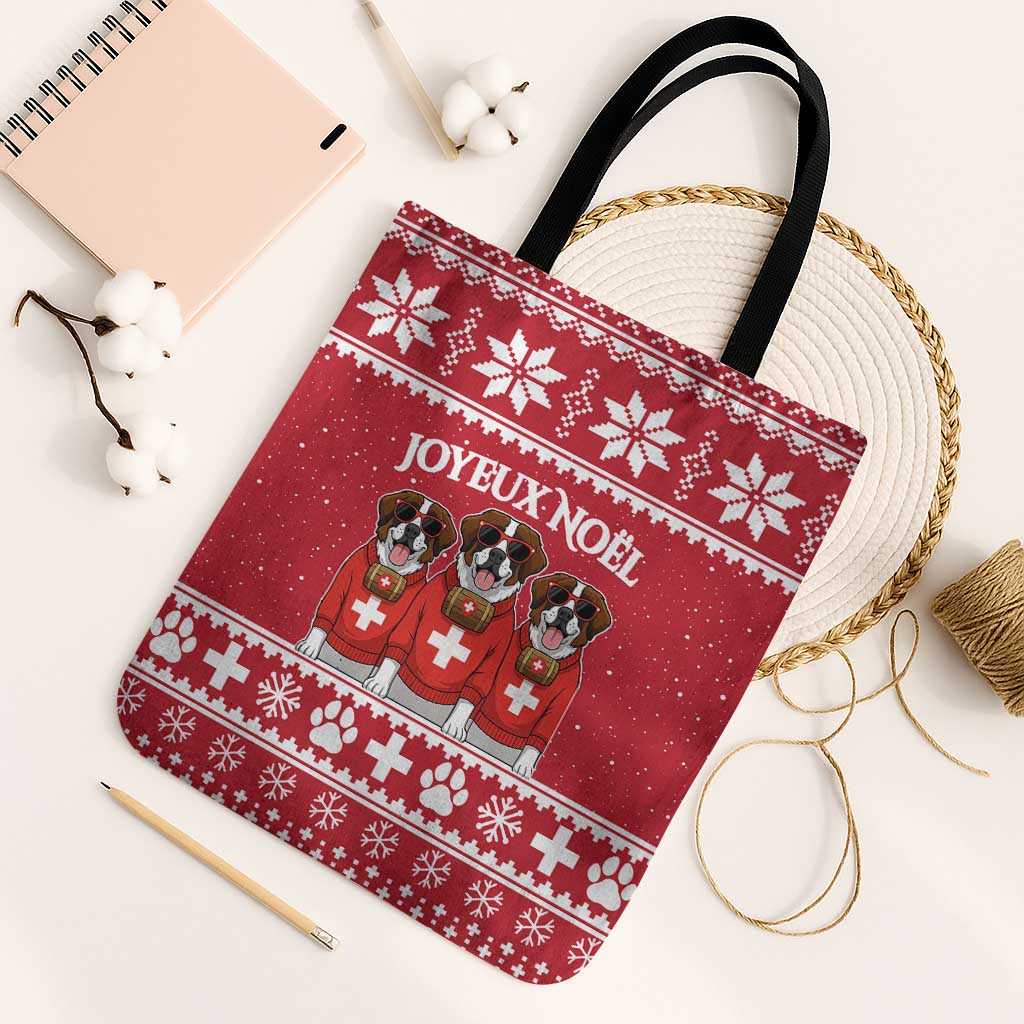 Saint Bernard Dog Switzerland Christmas Tote Bag - Wonder Print Shop