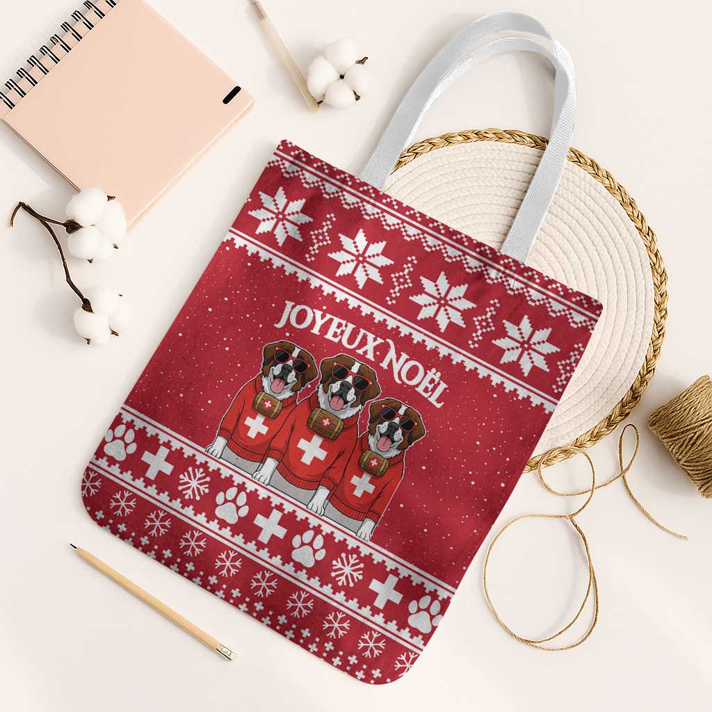 Saint Bernard Dog Switzerland Christmas Tote Bag - Wonder Print Shop