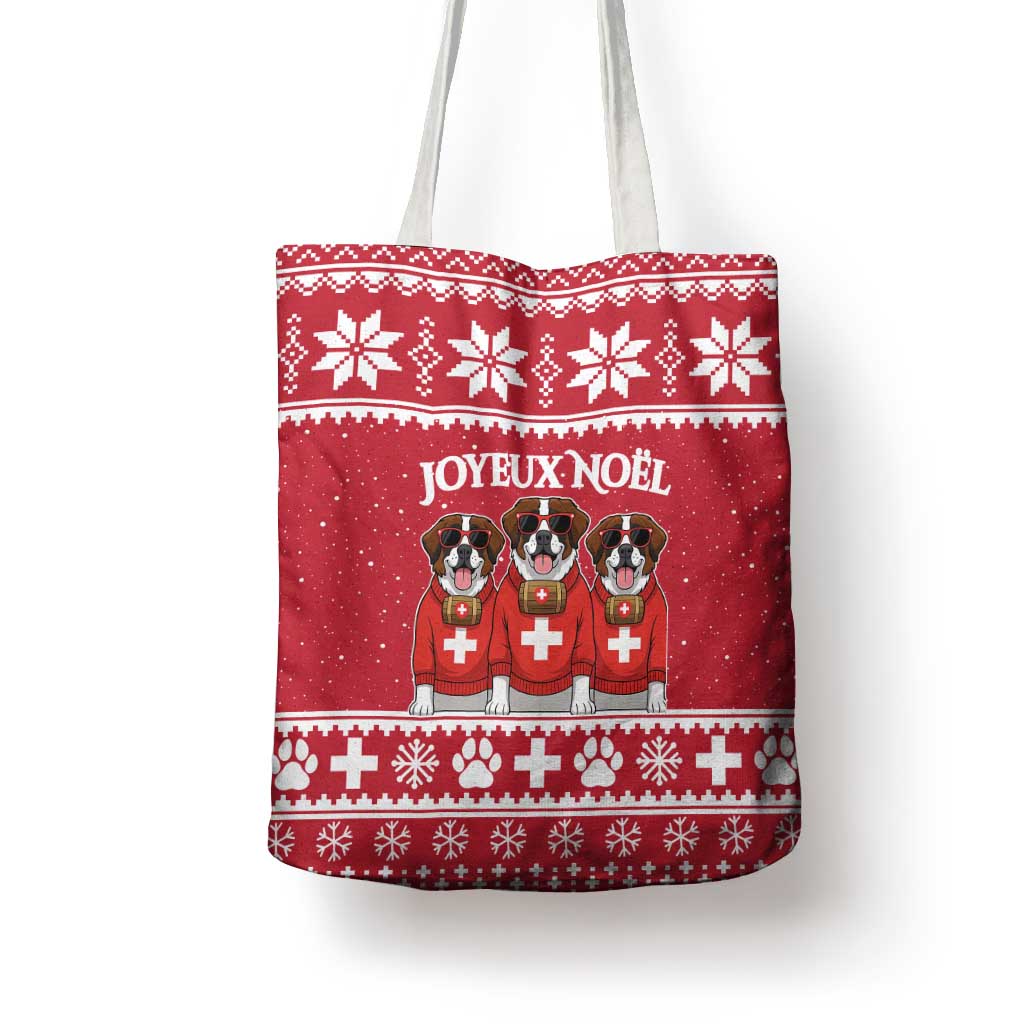 Saint Bernard Dog Switzerland Christmas Tote Bag - Wonder Print Shop