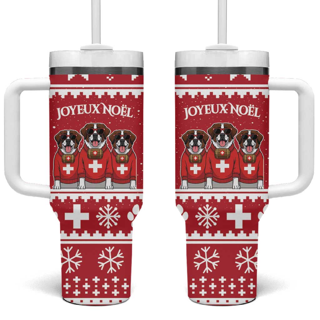Saint Bernard Dog Switzerland Christmas Tumbler With Handle - Wonder Print Shop