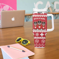 Saint Bernard Dog Switzerland Christmas Tumbler With Handle - Wonder Print Shop