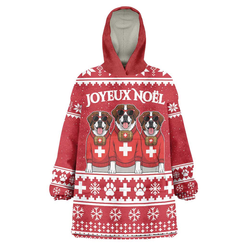 Saint Bernard Dog Switzerland Christmas Wearable Blanket Hoodie - Wonder Print Shop