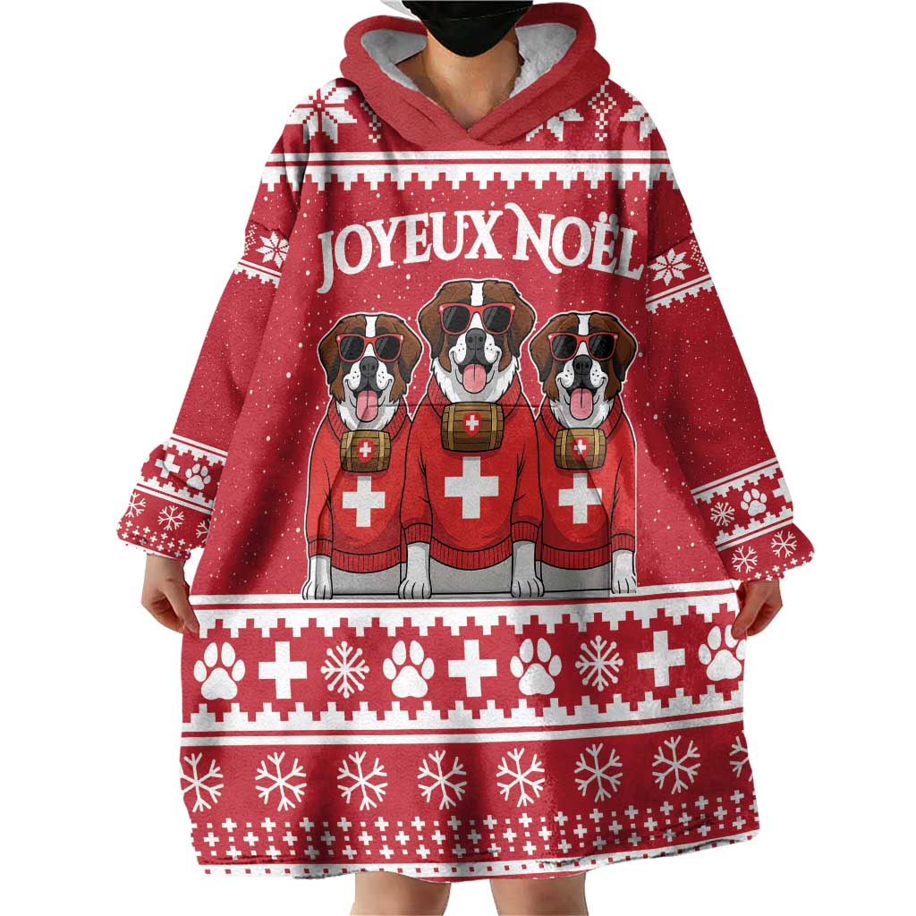 Saint Bernard Dog Switzerland Christmas Wearable Blanket Hoodie - Wonder Print Shop