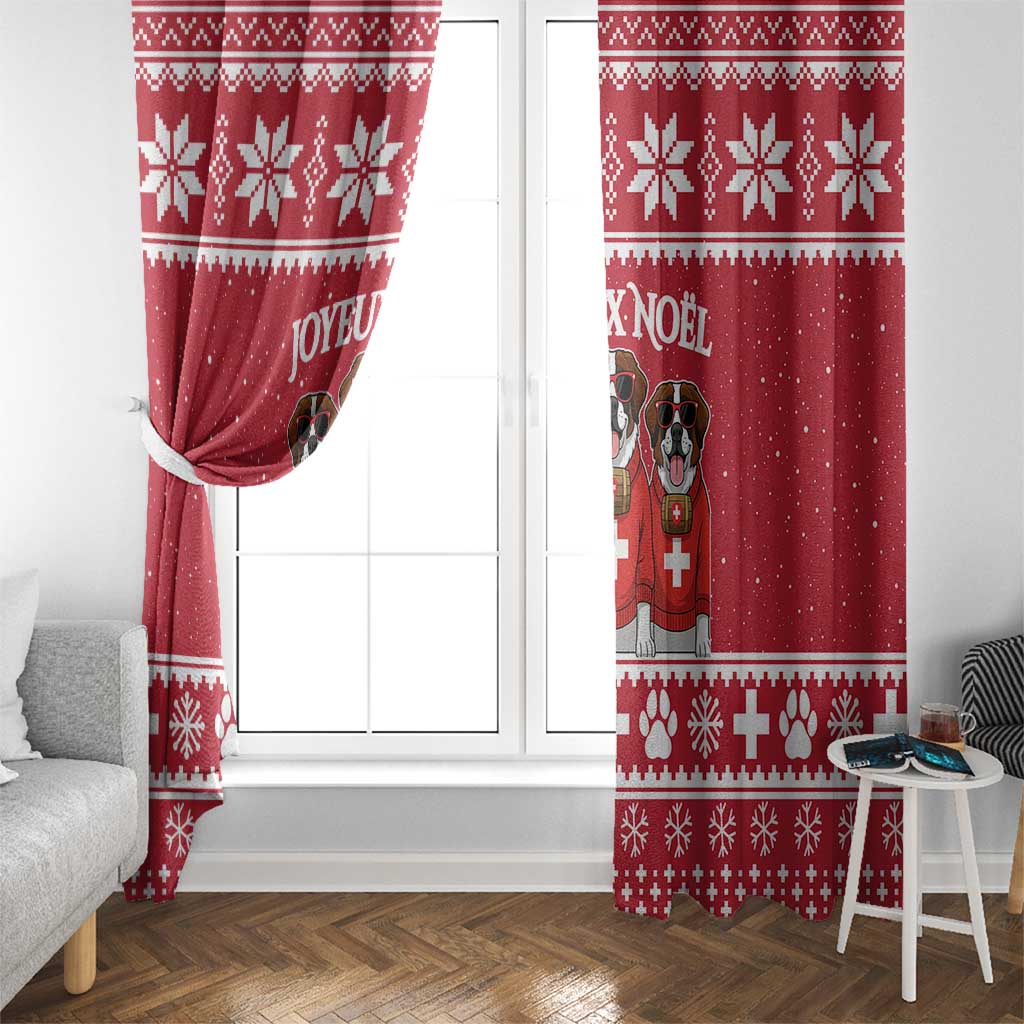 Saint Bernard Dog Switzerland Christmas Window Curtain - Wonder Print Shop