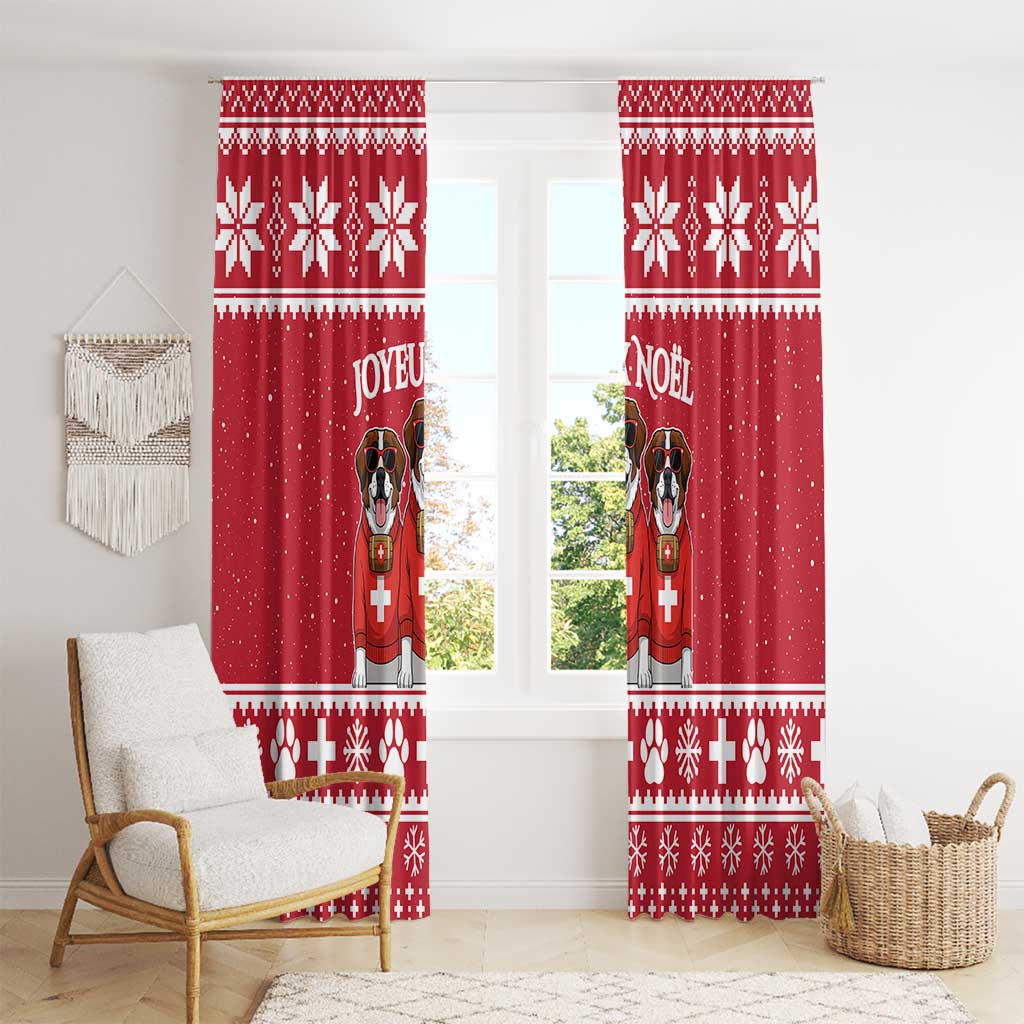 Saint Bernard Dog Switzerland Christmas Window Curtain - Wonder Print Shop