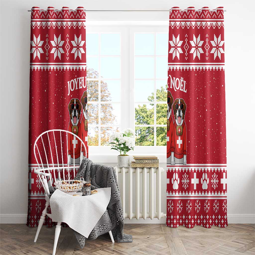 Saint Bernard Dog Switzerland Christmas Window Curtain - Wonder Print Shop