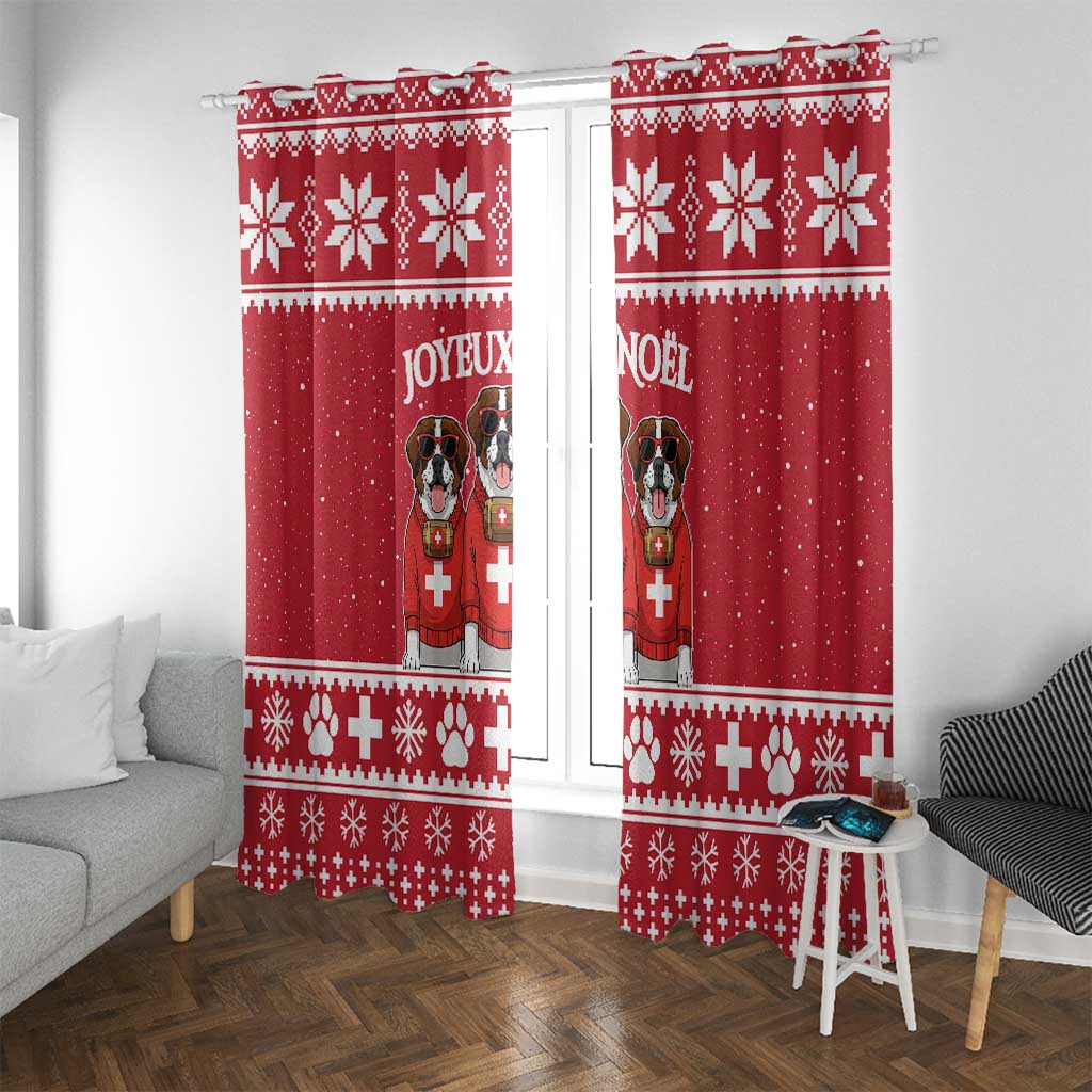 Saint Bernard Dog Switzerland Christmas Window Curtain - Wonder Print Shop