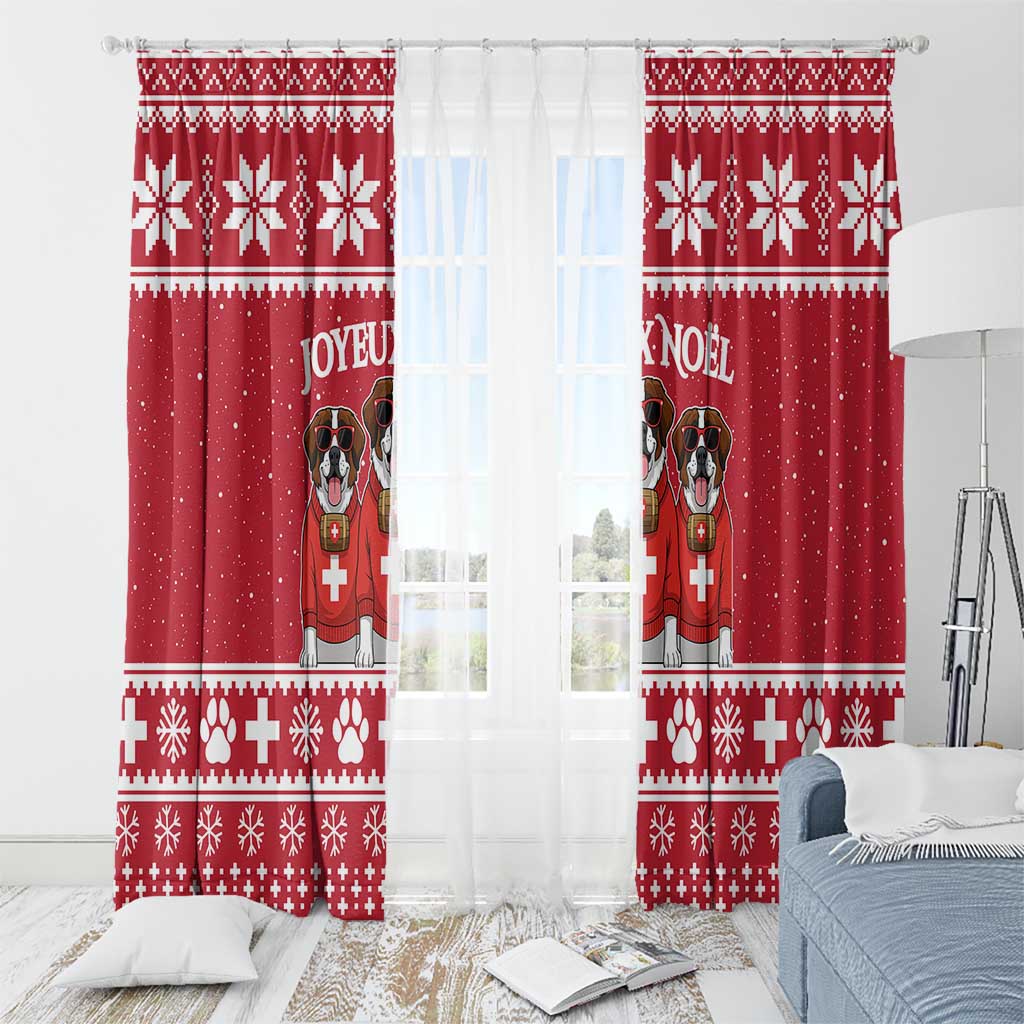 Saint Bernard Dog Switzerland Christmas Window Curtain - Wonder Print Shop