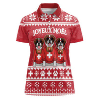 Saint Bernard Dog Switzerland Christmas Women Polo Shirt - Wonder Print Shop