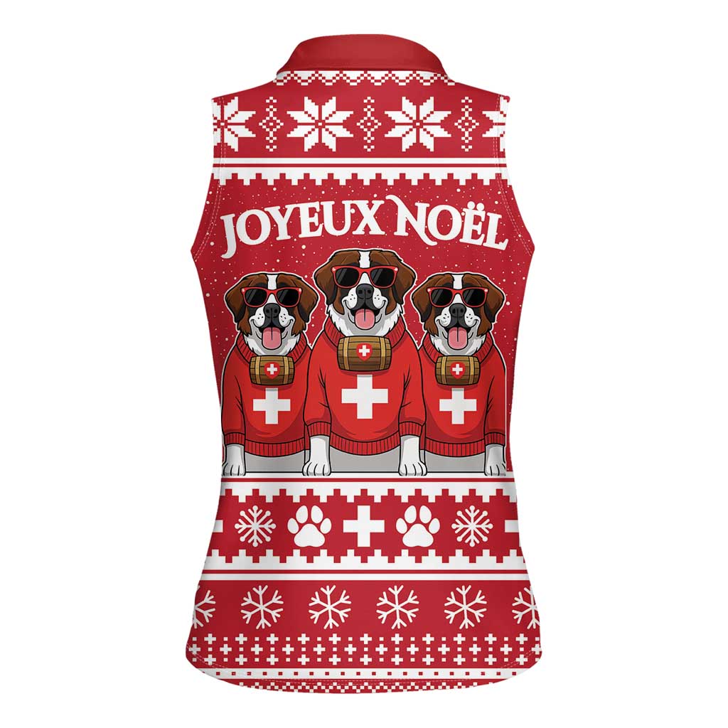 Saint Bernard Dog Switzerland Christmas Women Sleeveless Polo Shirt - Wonder Print Shop
