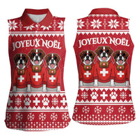 Saint Bernard Dog Switzerland Christmas Women Sleeveless Polo Shirt - Wonder Print Shop