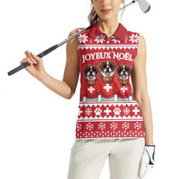 Saint Bernard Dog Switzerland Christmas Women Sleeveless Polo Shirt - Wonder Print Shop