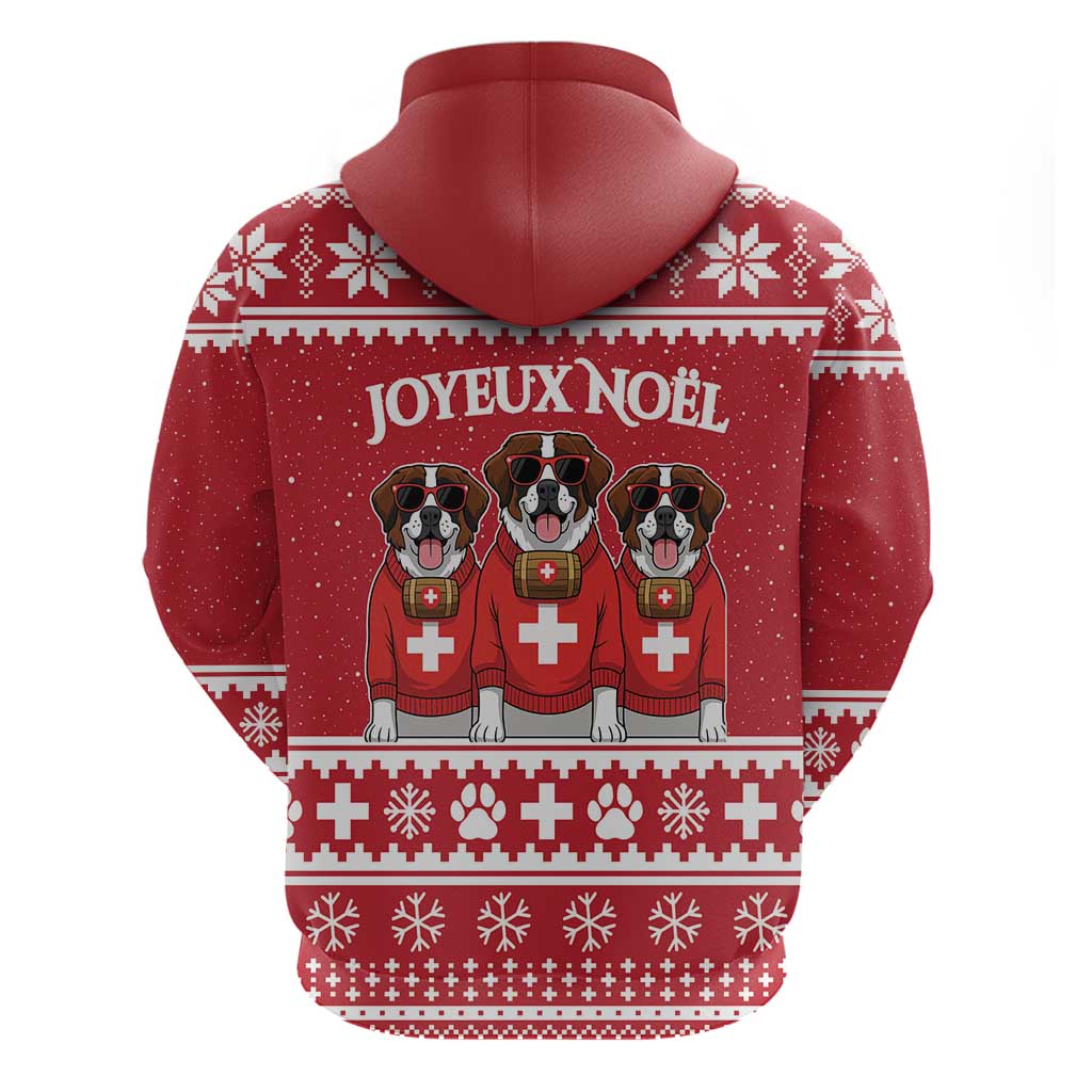 Saint Bernard Dog Switzerland Christmas Zip Hoodie - Wonder Print Shop