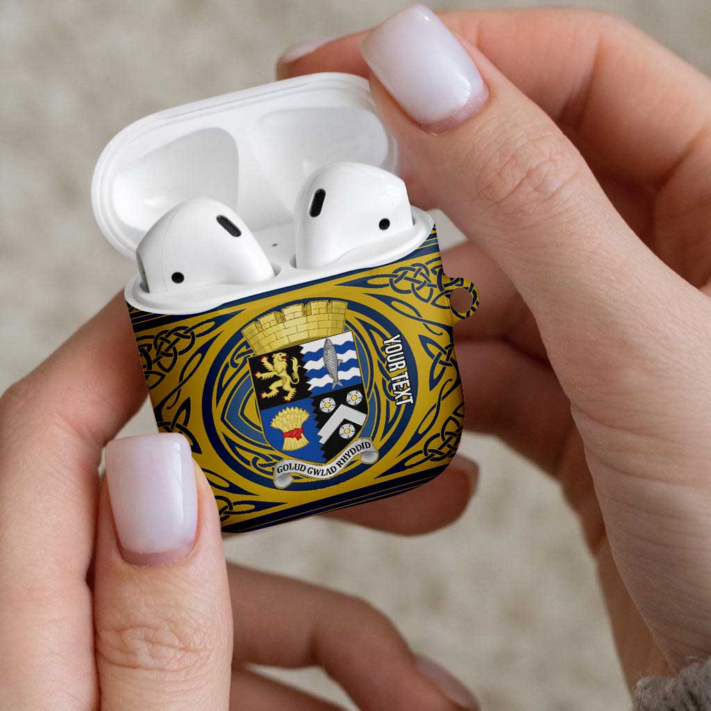 Personalized Cardiganshire Wales AirPods Case Ceredigion Coat of Arms Celtic Design - Wonder Print Shop