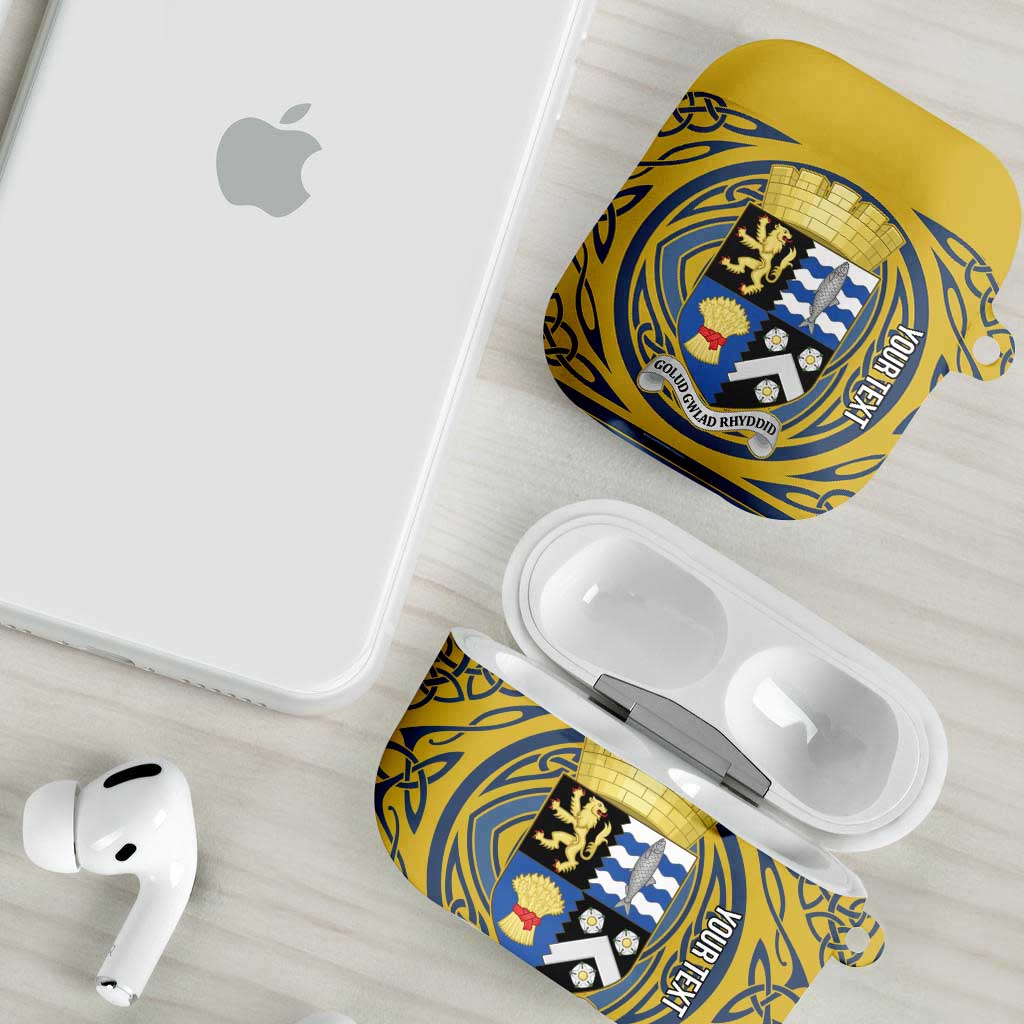 Personalized Cardiganshire Wales AirPods Case Ceredigion Coat of Arms Celtic Design - Wonder Print Shop