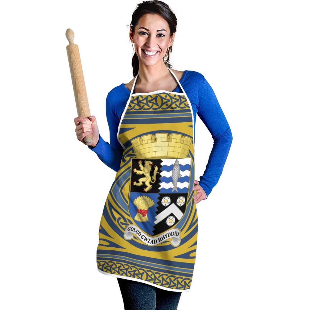 Personalized Cardiganshire Wales Apron Ceredigion Coat of Arms Celtic Design - Wonder Print Shop