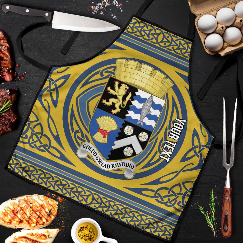 Personalized Cardiganshire Wales Apron Ceredigion Coat of Arms Celtic Design - Wonder Print Shop
