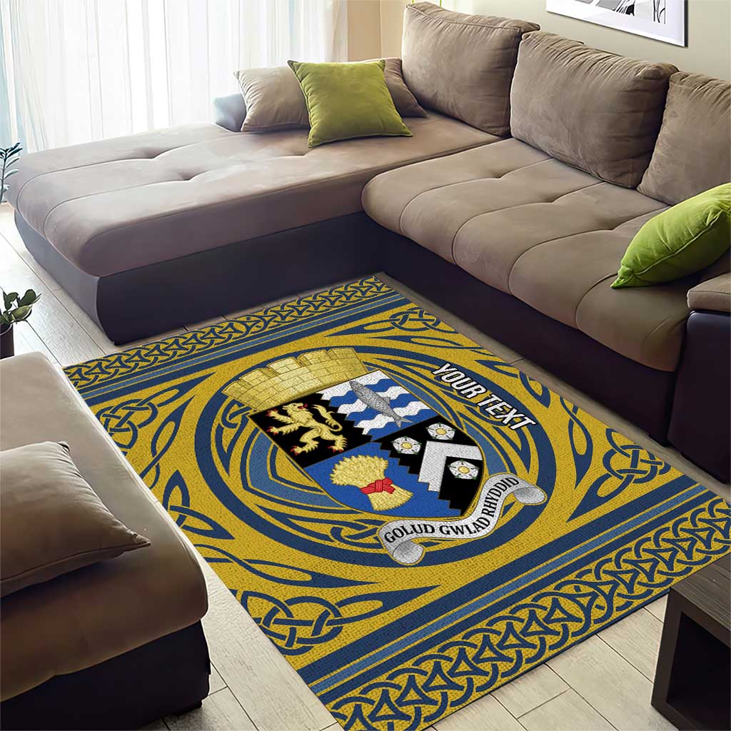 Personalized Cardiganshire Wales Area Rug Ceredigion Coat of Arms Celtic Design - Wonder Print Shop