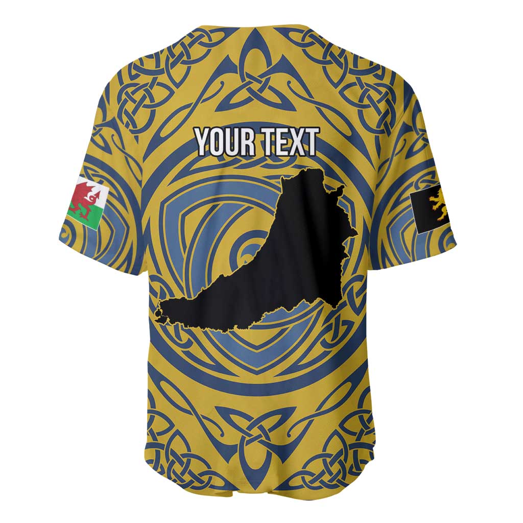 Personalized Cardiganshire Wales Baseball Jersey Ceredigion Coat of Arms Celtic Design - Wonder Print Shop