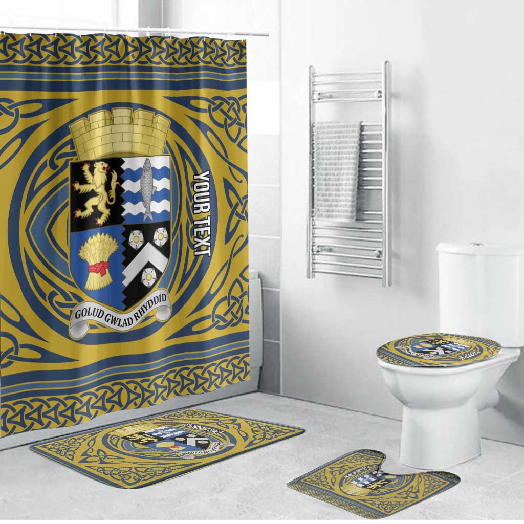 Personalized Cardiganshire Wales Bathroom Set Ceredigion Coat of Arms Celtic Design - Wonder Print Shop