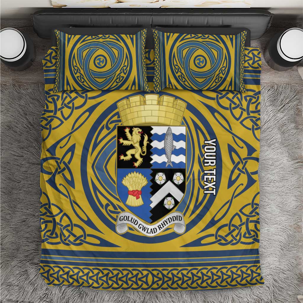 Personalized Cardiganshire Wales Bedding Set Ceredigion Coat of Arms Celtic Design - Wonder Print Shop