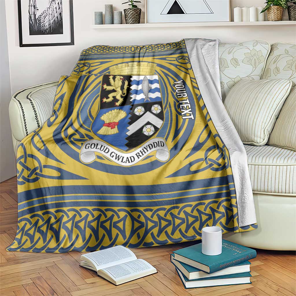 Personalized Cardiganshire Wales Blanket Ceredigion Coat of Arms Celtic Design - Wonder Print Shop