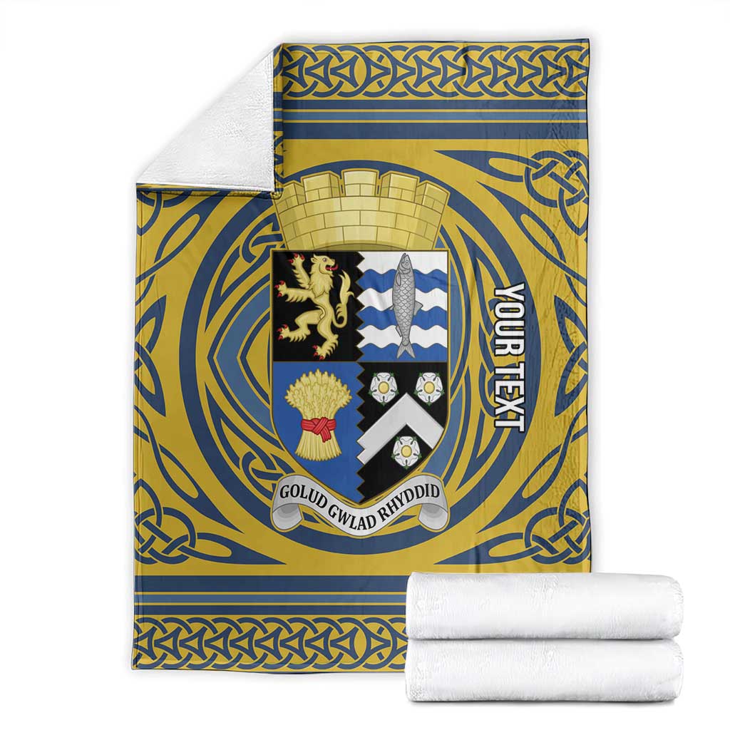 Personalized Cardiganshire Wales Blanket Ceredigion Coat of Arms Celtic Design - Wonder Print Shop