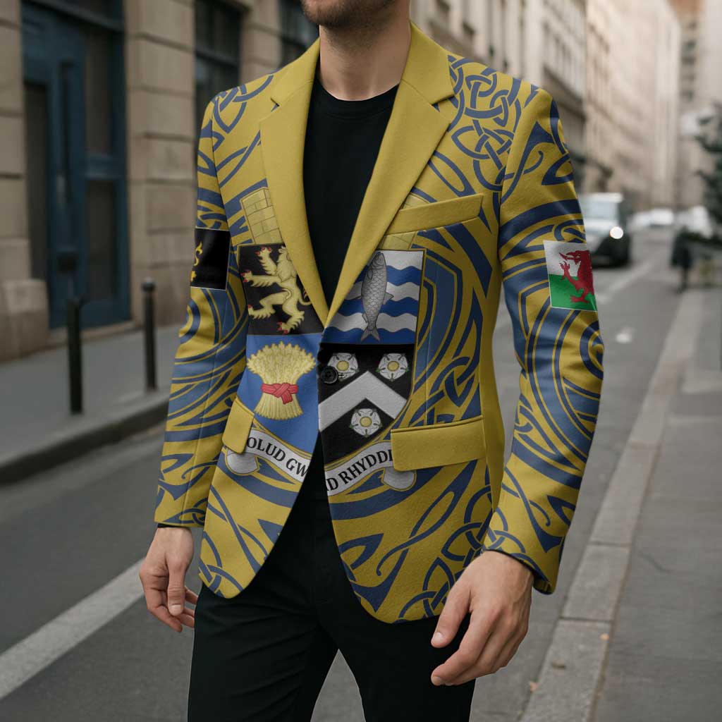 Personalized Cardiganshire Wales Blazer Ceredigion Coat of Arms Celtic Design - Wonder Print Shop
