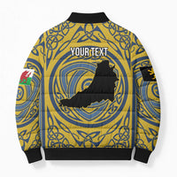 Personalized Cardiganshire Wales Bomber Puffer Jacket Ceredigion Coat of Arms Celtic Design - Wonder Print Shop