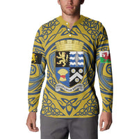 Personalized Cardiganshire Wales Button Sweatshirt Ceredigion Coat of Arms Celtic Design - Wonder Print Shop