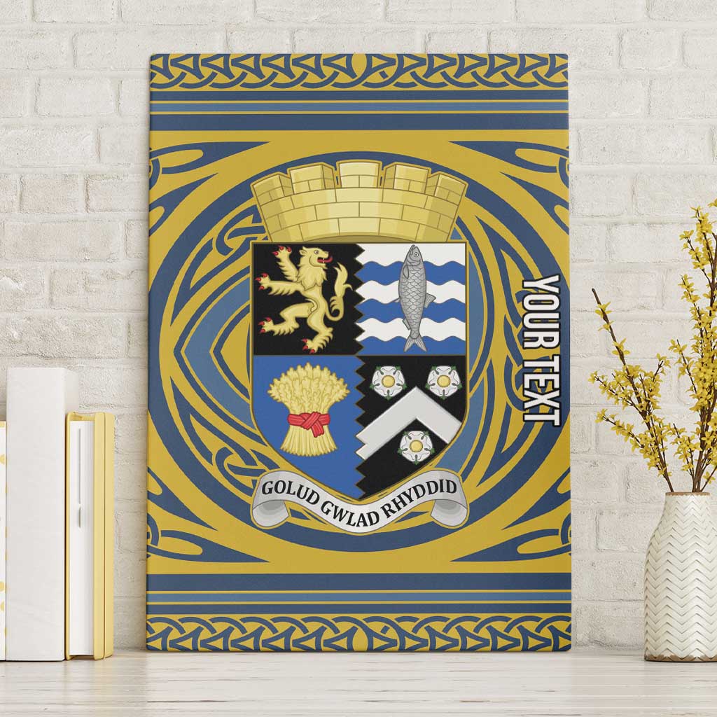 Personalized Cardiganshire Wales Canvas Wall Art Ceredigion Coat of Arms Celtic Design - Wonder Print Shop