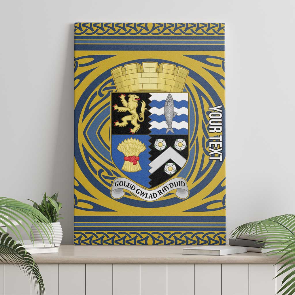 Personalized Cardiganshire Wales Canvas Wall Art Ceredigion Coat of Arms Celtic Design - Wonder Print Shop