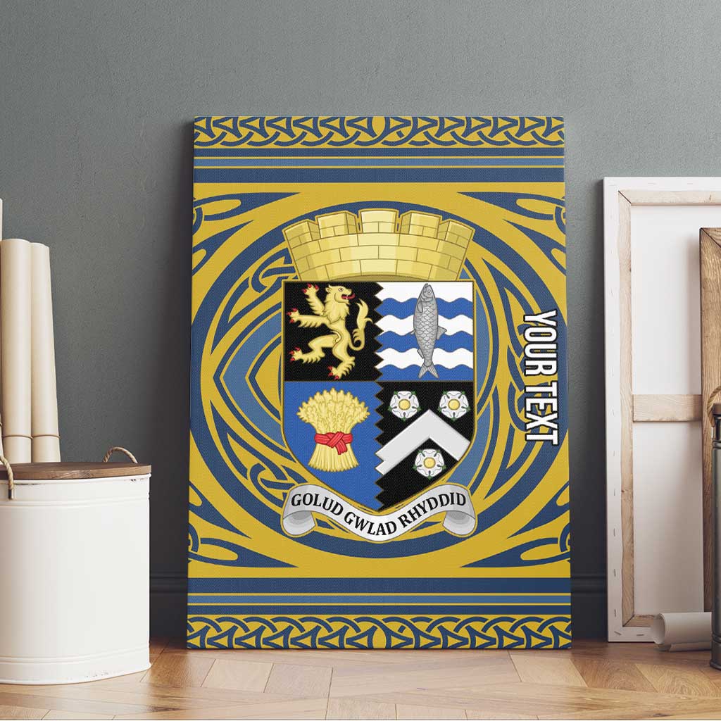 Personalized Cardiganshire Wales Canvas Wall Art Ceredigion Coat of Arms Celtic Design - Wonder Print Shop