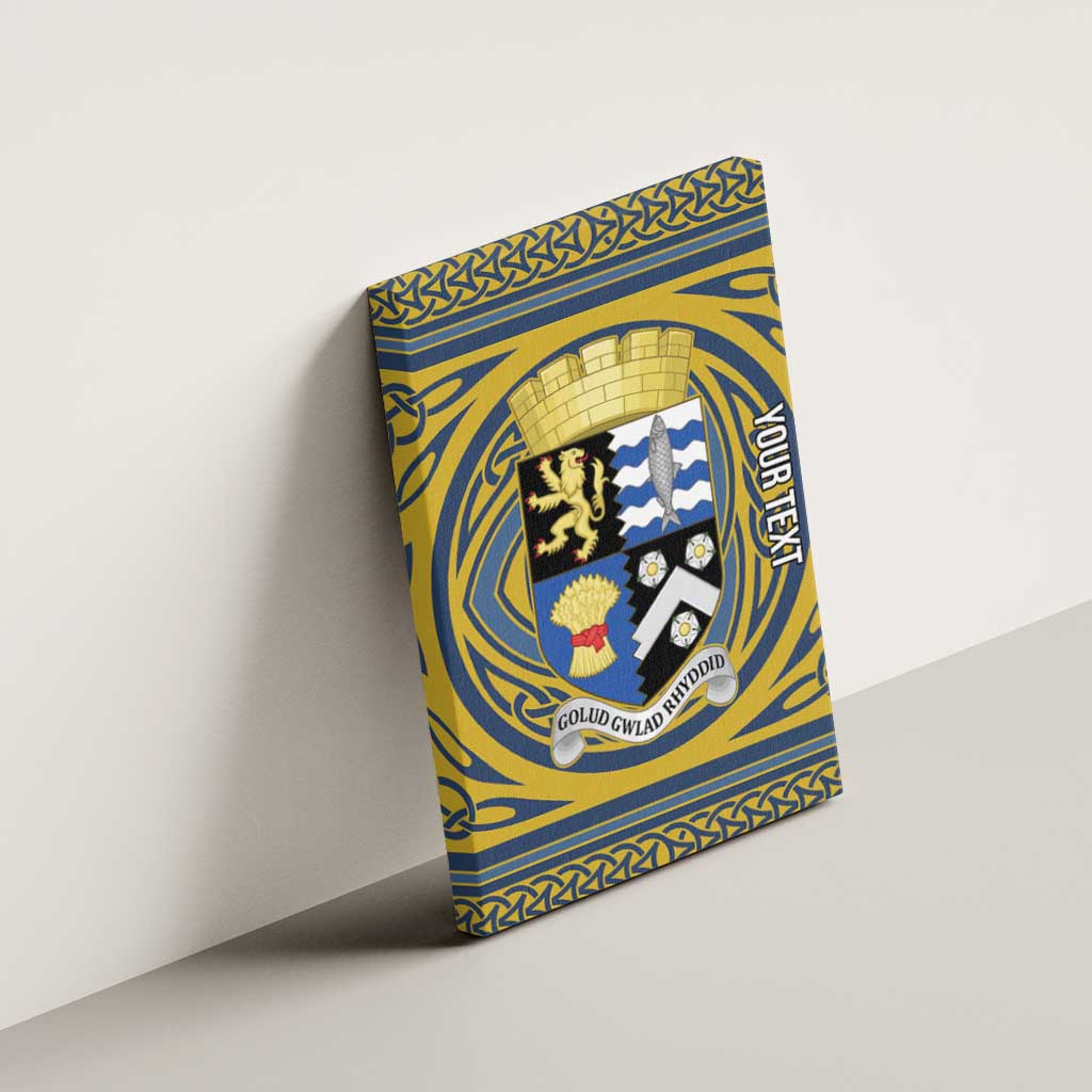 Personalized Cardiganshire Wales Canvas Wall Art Ceredigion Coat of Arms Celtic Design - Wonder Print Shop