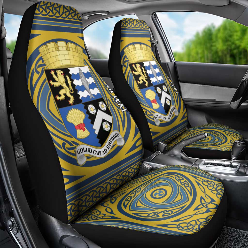 Personalized Cardiganshire Wales Car Seat Cover Ceredigion Coat of Arms Celtic Design - Wonder Print Shop