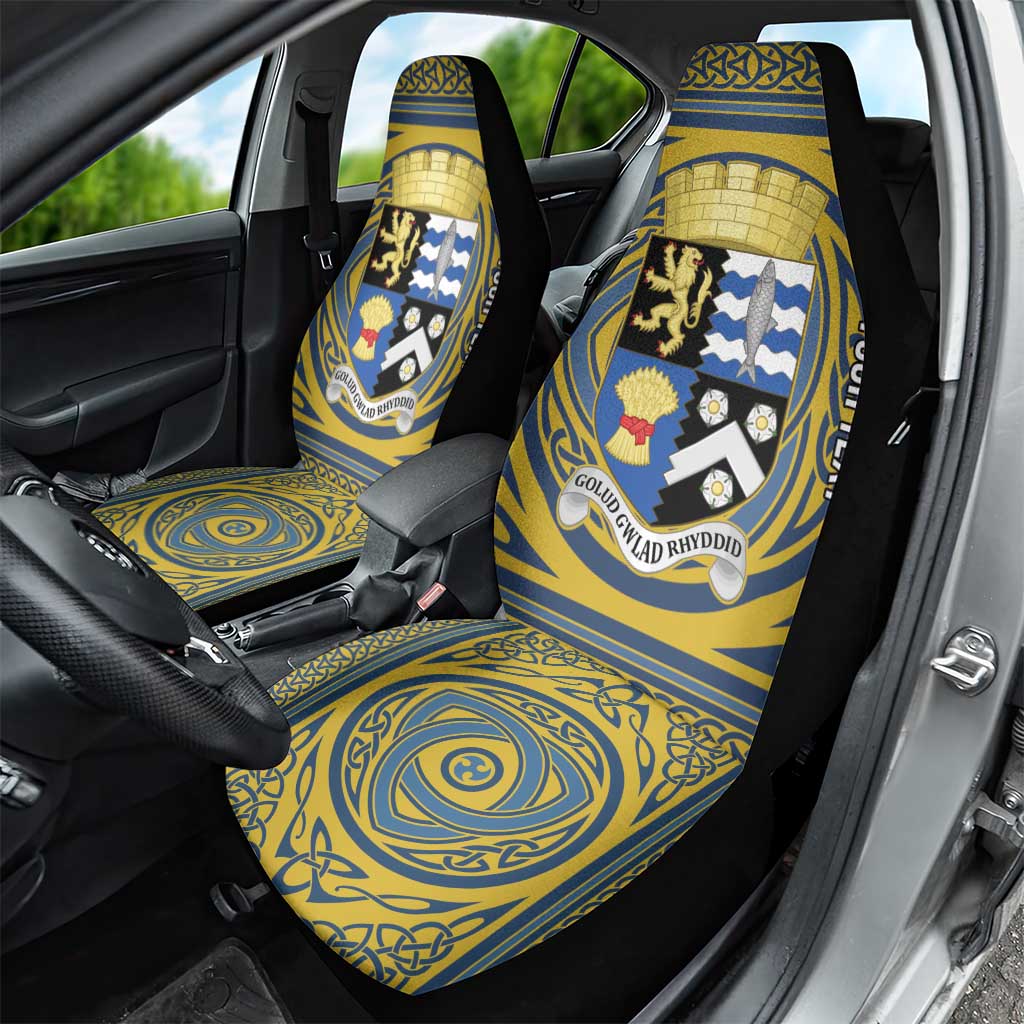 Personalized Cardiganshire Wales Car Seat Cover Ceredigion Coat of Arms Celtic Design - Wonder Print Shop