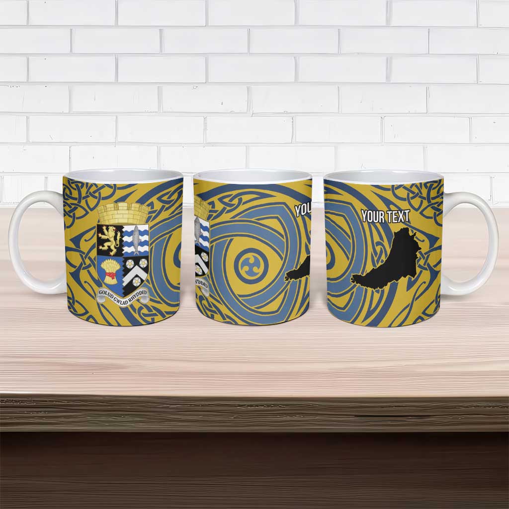 Personalized Cardiganshire Wales Ceramic Mug Ceredigion Coat of Arms Celtic Design - Wonder Print Shop